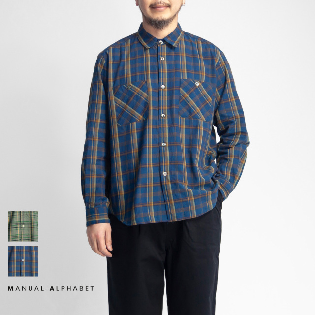 MANUAL ALPHABET マニュアルアルファベット マドラスチェック ルーズ 