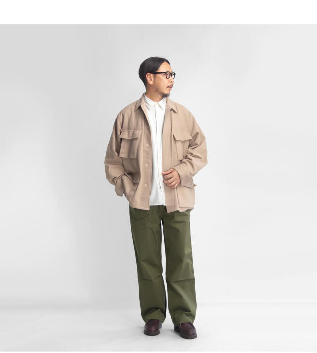 【新品特価】Manual Alphabet ノーカラーJKT　ブラック(L) MANUAL ALPHABET マニュアルアルファベット サージ ジャケット