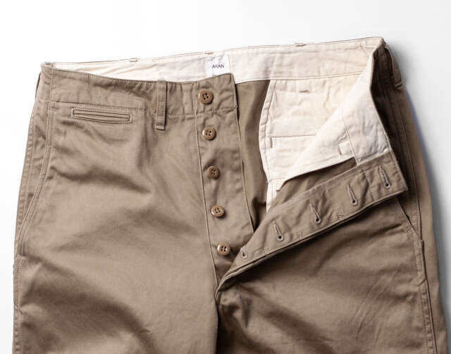 ARAN アラン CHINO-3 ミリタリーチノパンツ 日本製 メンズ