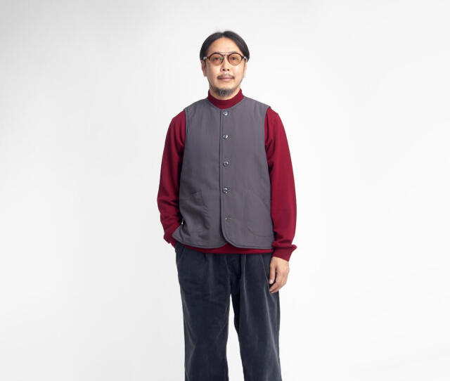 ARAN アラン ナイロンタッサー 薄中綿 ベスト 日本製 メンズ