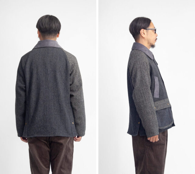 【美品】yoused ハリスツイード bedale型ジャケット サイズ2 美品】yoused ハリスツイード bedale型ジャケット サイズ2