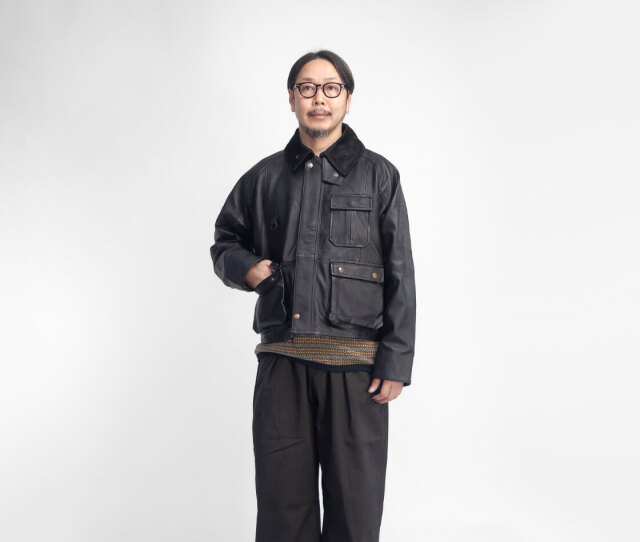 Yoused レザーフィッシングJKT サイズ1 スペイ Spey 短丈 YOUSED ユーズド オールレザー フィッシングジャケット ショート丈 本