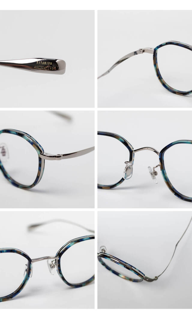 辻眼鏡 国松謹製 クラウンパントフレーム コンビ チタン TJ-005 日本製