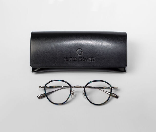 辻眼鏡 国松謹製 クラウンパントフレーム コンビ チタン TJ-005 日本製