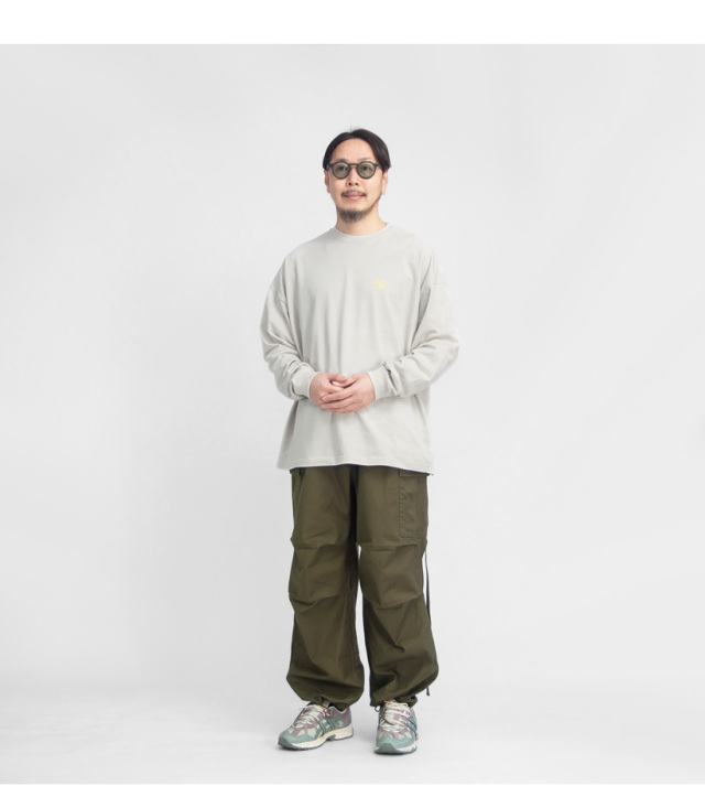 Mared マレッド お日さまお月さま バックプリント 長袖リブTシャツ ロンT