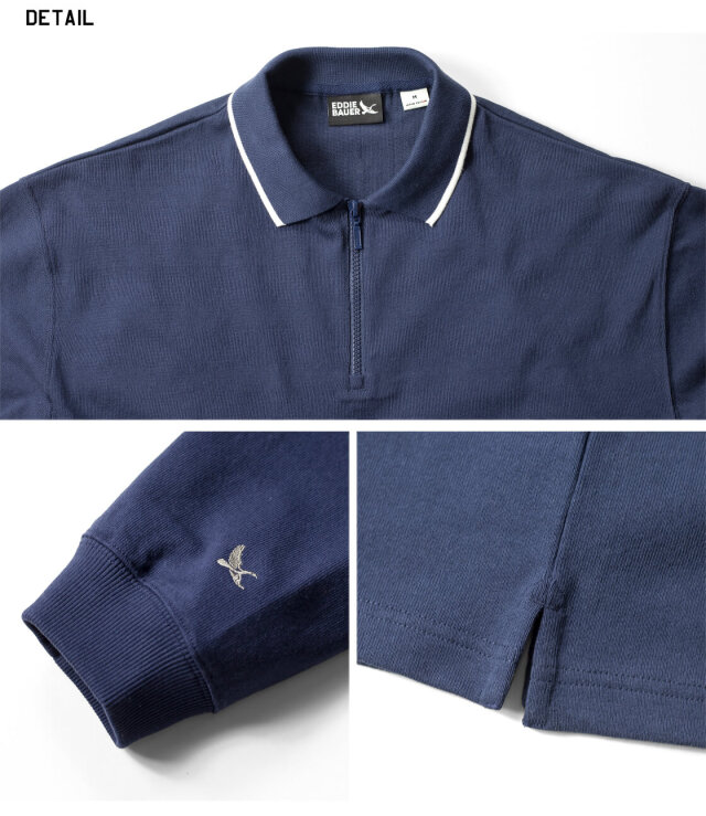 EDDIE BAUER エディーバウアー QUARTER ZIP RUGGER SHIRTS ハーフ