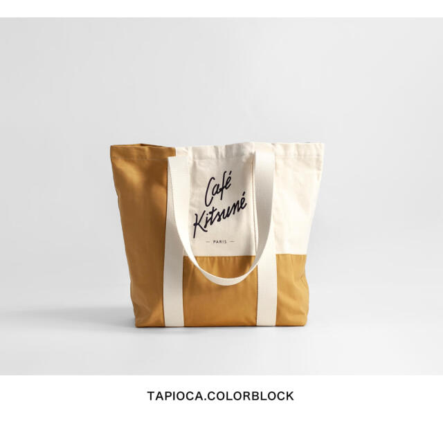 Cafe Kitsuné colorblock tote bag CAFE KITSUNE カフェキツネ カラーブロック キャンバストートバッグ