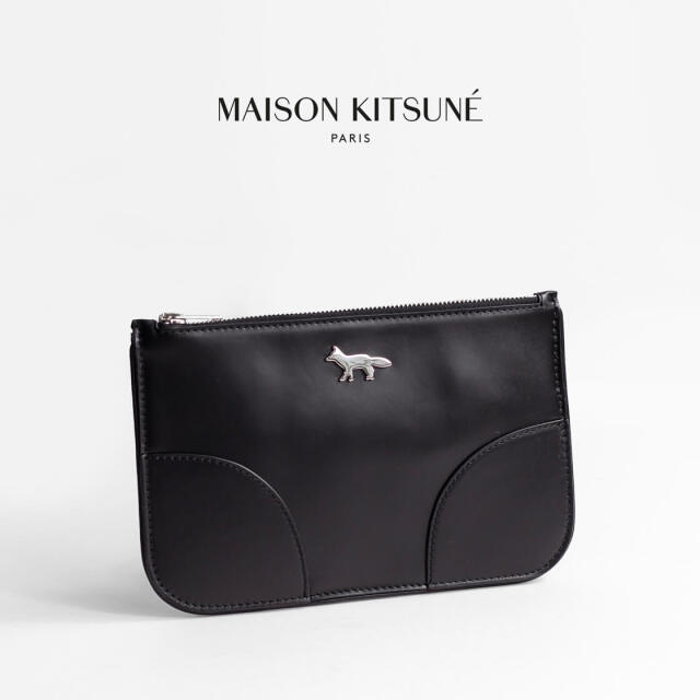 MAISON KITSUNE メゾンキツネ レザー ポーチ BOOGIE ZIPPED POUCH 革 
