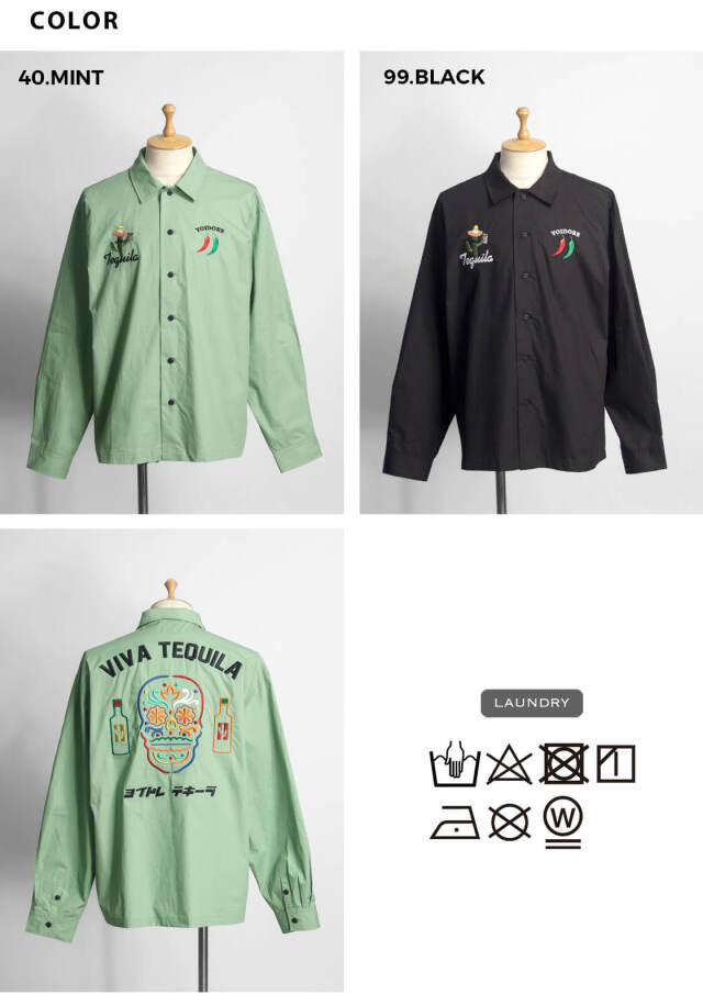 YOIDORE ヨイドレ カラベラ テキーラ 刺繍 ワンナップカラーシャツ