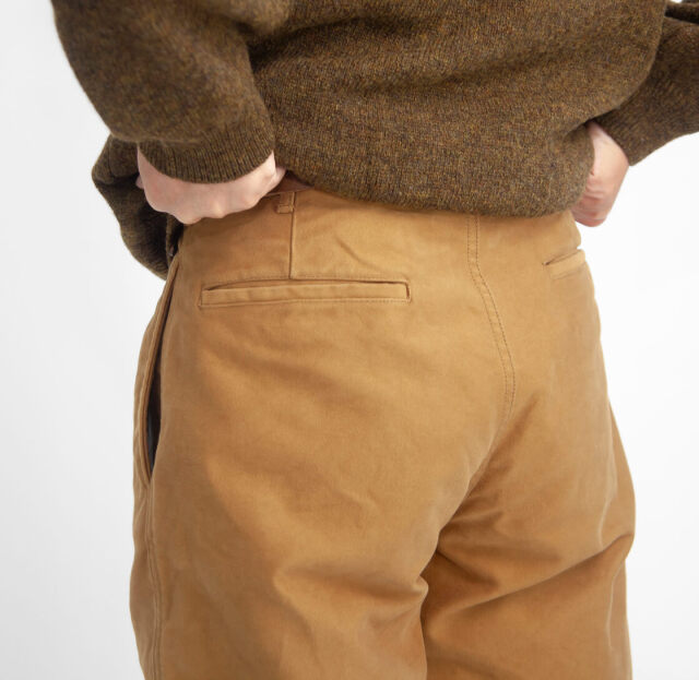 イタリア製】Rota コットンモールスキン2タックトラウザーズブラウン