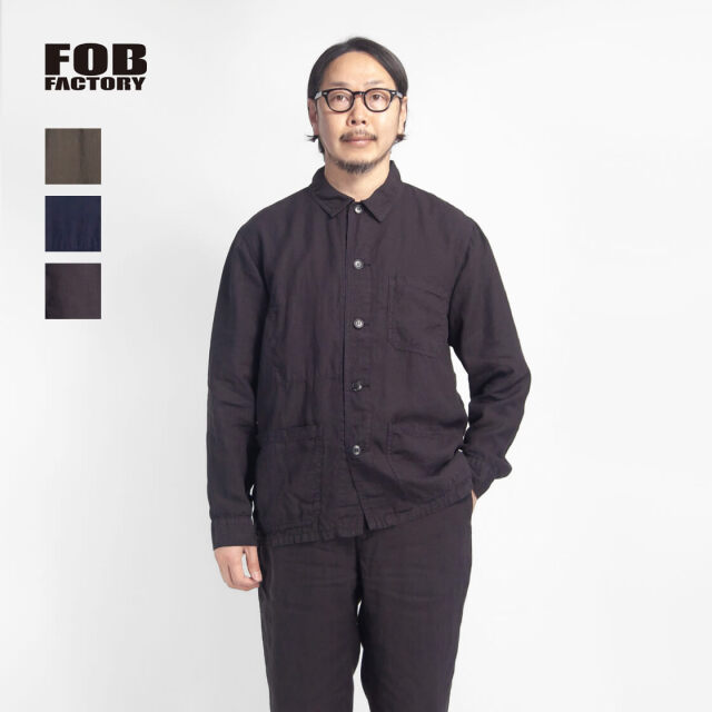 FOB FACTORY FOBファクトリー 麻100％ ヘンプ カバーオール