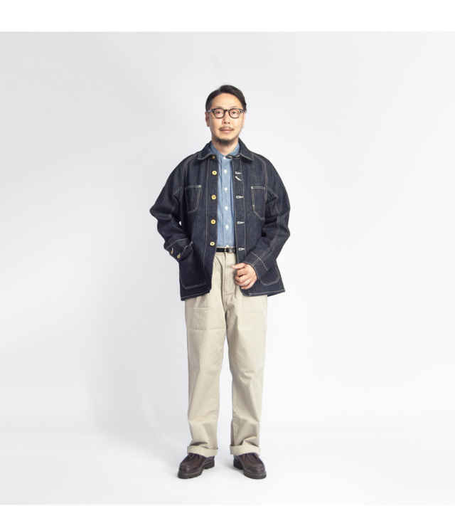 FOB FACTORY F3428 セルヴィッチシャンブレー バンドカラーシャツ FOB FACTORY（FOBファクトリー） F3428 セルヴィッチ