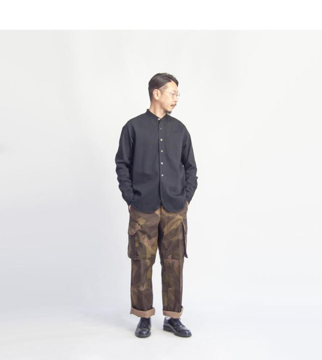 FOB FACTORY FOBファクトリー デニムバンドカラーシャツ 日本製 メンズ