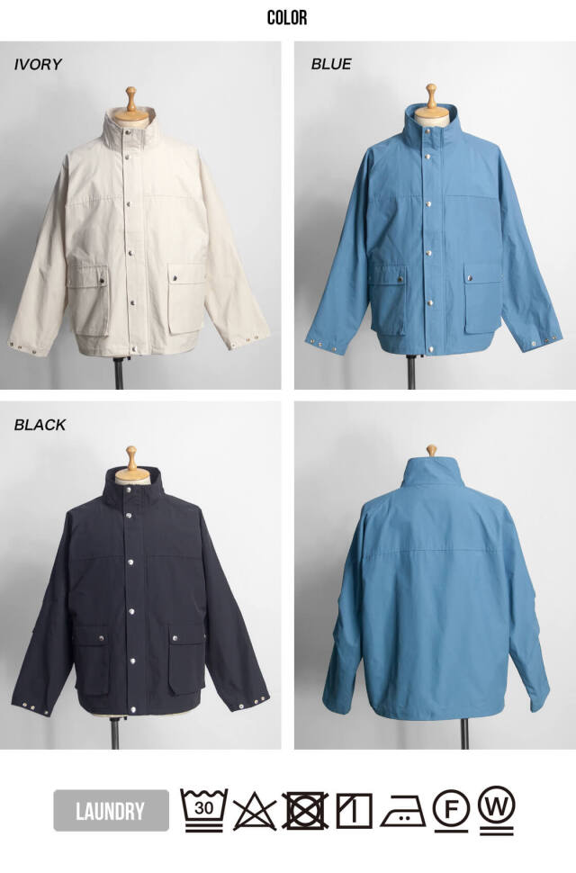 LAOTOUR 60／40クロス スタンドカラー マウンテンジャケット メンズ