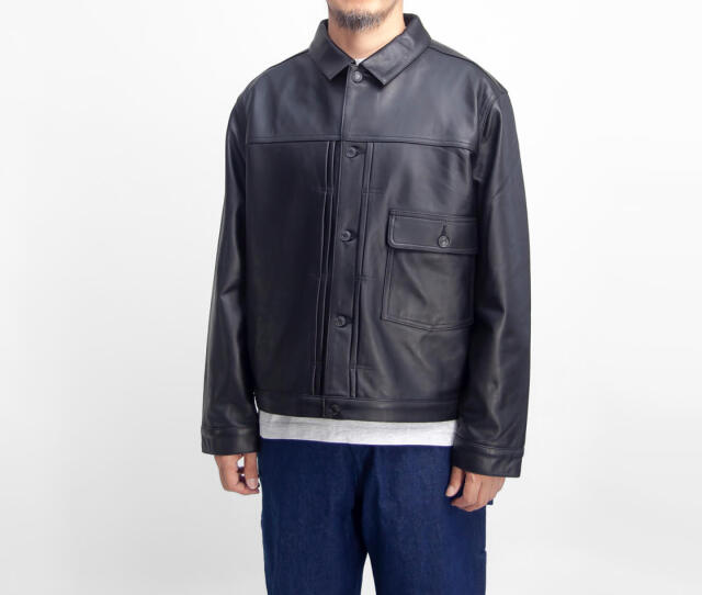 LAOTOUR 本革 ラムレザー 1st Gジャン トラッカージャケット 革ジャン