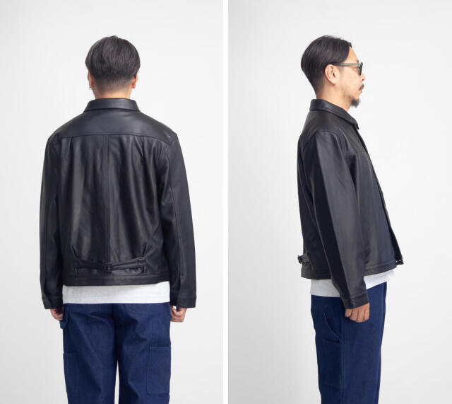 LAOTOUR 本革 ラムレザー 1st Gジャン トラッカージャケット 革