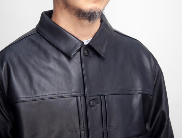 LAOTOUR 本革 ラムレザー 1st Gジャン トラッカージャケット 革ジャン