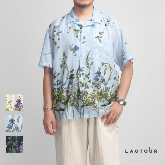 Roots Men's☆ テクスチャーコットン・キャンプシャツ コットンカシミヤ ワイドスプレッドカラーシャツ