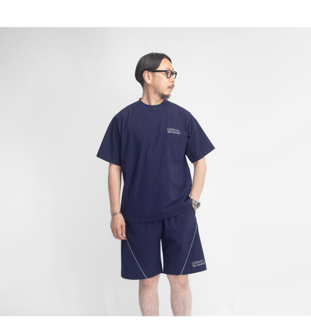 SULLO ナイロンセットアップ Tシャツ ショートパンツ セットアップ メンズ 春夏 夏服 ナイロン 半袖 ハーフパンツ