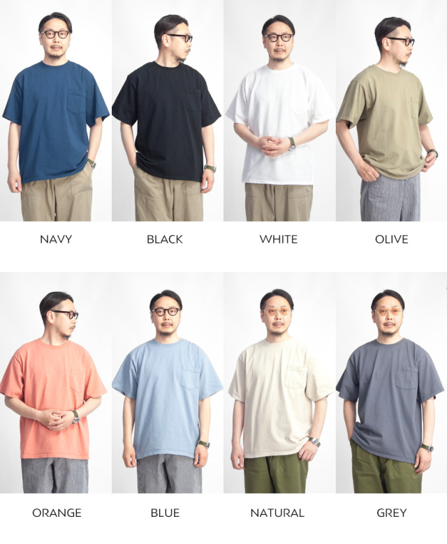 4色セット✨USA製Goodwear ポケットTシャツM Goodwear グッドウェア 2W7-2500 USAコットン S/S 四角ポケット
