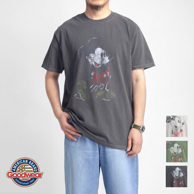 GoodWear グッドウェア Disny Collection ミッキーUSAエラープリントTシャツ LCS-252101 【クリックポスト可】 GoodWear グッドウェア Disny Collection ミッキーUSAエラー