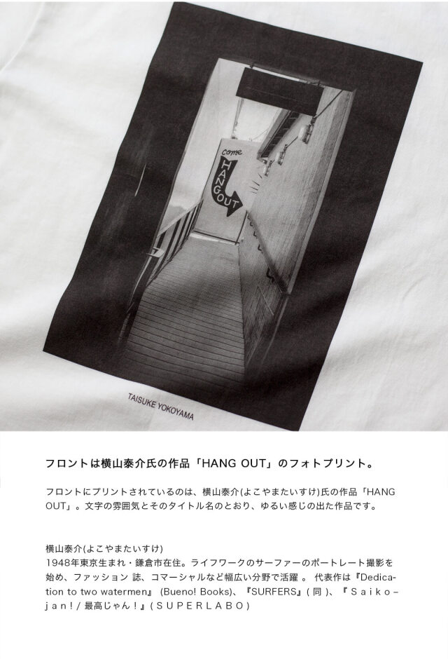 OFF SESSiON オフセッション 横山泰介 HANG OUT サーフフォトプリントT