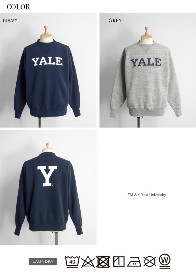 Yale ネイビー プリントスウェット JEANS FACTORY トレーナー スウェット 「YALE/イェール」 YALE