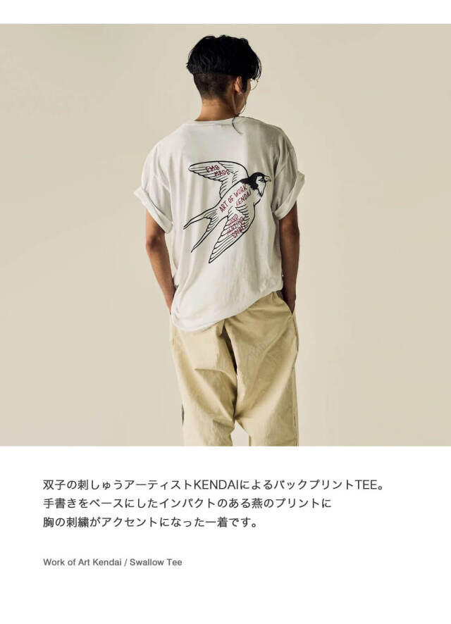 WORK OF ART KENDAI ワークオブアートケンダイ スワロウTシャツ