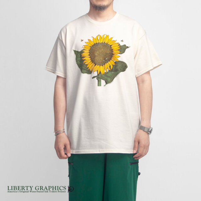 Oblada グラフィックプリント Tシャツ ナチュラル LIBERTY GRAPHICS リバティグラフィックス Sunflower & Bees プリントT