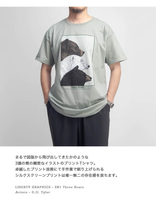 LIBERTY GRAPHICS リバティグラフィックス Three Bears プリントT