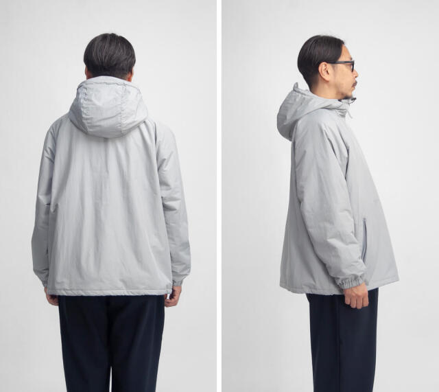 AP STUDIO ギマコットンフーディー（ライトグレー） AXESQUIN アクシーズクイン ポーラテックパワーフィル バイアスジップ