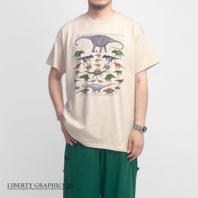 スタディオクリップ リバティコラボシャツ Fサイズ 未使用品 LIBERTY GRAPHICS リバティグラフィックス One Dinosaur Is プリントT