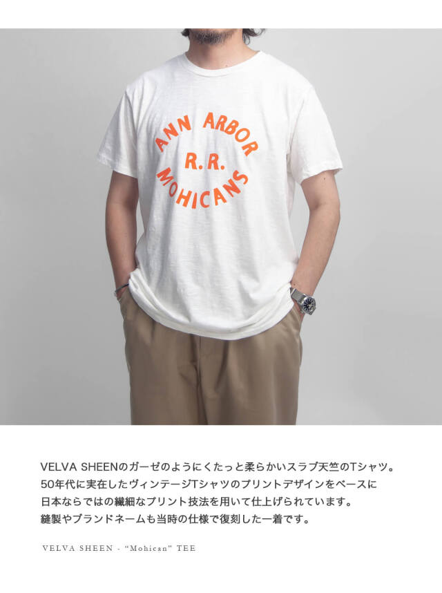 Velva Sheen ロゴTシャツ VELVA SHEEN ベルバシーン スラブ天竺 MOHICAN プリントTシャツ
