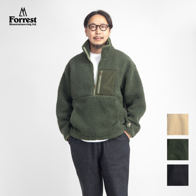 激安店舗 FORREST フォレスト ボア ハーフジッププルオーバースタンド ジャケット・アウター