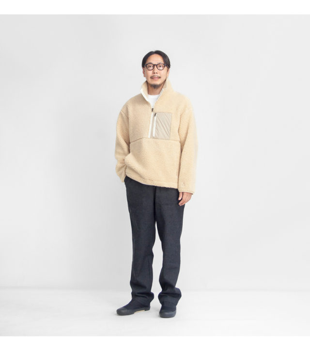 FORREST フォレスト ボア ハーフジッププルオーバースタンド
