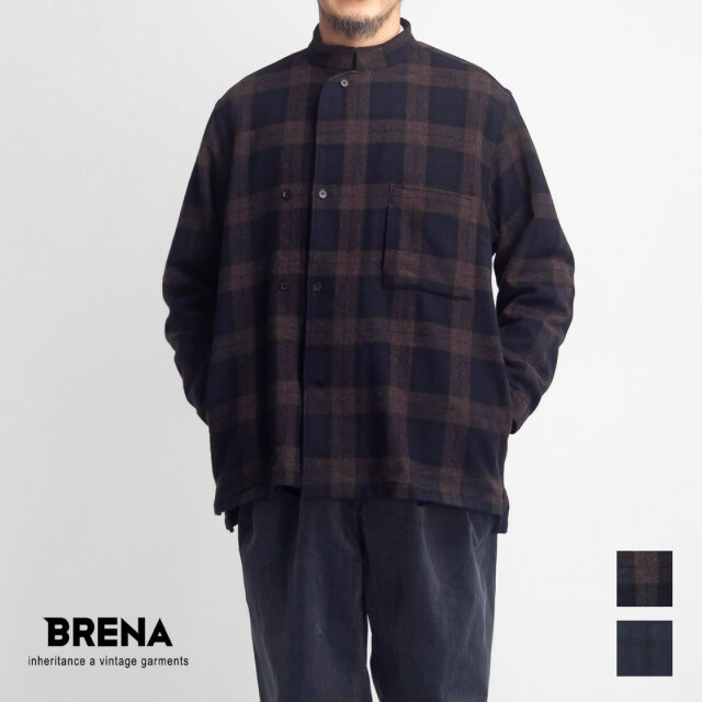 BRENA ブレナ ウールフランネル タータンチェック ホスピタルシャツ