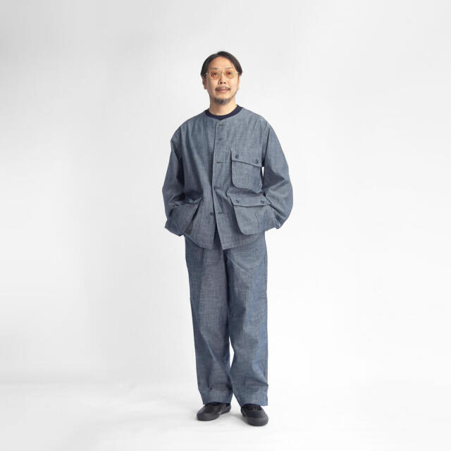 BRENA ブレナ ヴィンテージフレンチシャンブレー ノーカラー