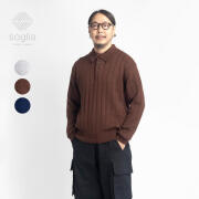 soglia (ソリア) | WEANERS Polo Sweater (brown) | size S,M トップス ニット シンプル 楽天市場】soglia ソリア ウール ポロ セーター “WEANERS Polo