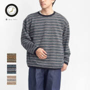 Upscape Audience オーディエンス ジャズネップ ジャカード クルーネック マルチボーダー ニットソー ロンT 日本製 メンズ