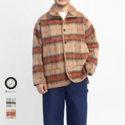 Upscape Audience オーディエンス ECOLANA エコラーナ シャギーチェック スタンドカラージャケット 日本製 メンズ