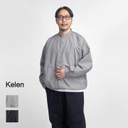 KELEN ケレン LIPMOA SOLID ブロード バンドカラー バルーンシャツ 日本製 メンズ