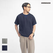 OMNIGOD オムニゴッド テンセルリネンツイル クルーネック半袖シャツ 日本製 メンズ