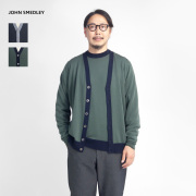 JOHN SMEDLEY ジョンスメドレー LITCOTT バイカラーニットカーディガン 24G メリノウール EASY FIT セーター メンズ