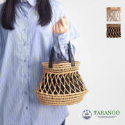 TARANGO タランゴ パームファイバー 手編み ミニかごバッグ インナー付き レディース