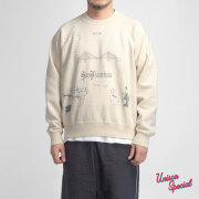 Unison Special ユニゾンスペシャル サンフランシスコ プリント クルーネック スウェット 裏毛 日本製 メンズ