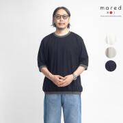 Mared マレッド 30／2度詰め天竺 バイカラー リンガーネック Tシャツ 日本製 メンズ