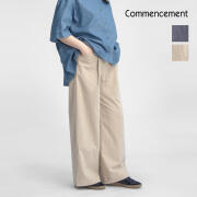 COMMENCEMENT コメンスメント コットン ワイドパンツ タック 日本製 C-294 レディース