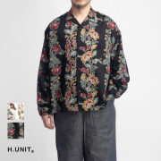 H.UNIT エイチユニット フラワープリント オープンカラーシャツ 総柄 開襟 日本製 メンズ