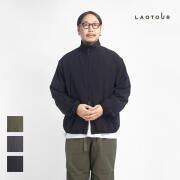 LAOTOUR 撥水ストレッチナイロン スタンドカラーブルゾン ジップアップ メンズ