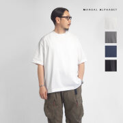MANUAL ALPHABET マニュアルアルファベット 微強撚引き揃え天竺 ワイドTシャツ 日本製 メンズ